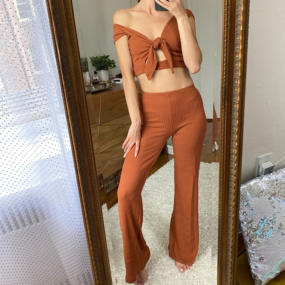 Two piece beach knitted outfit